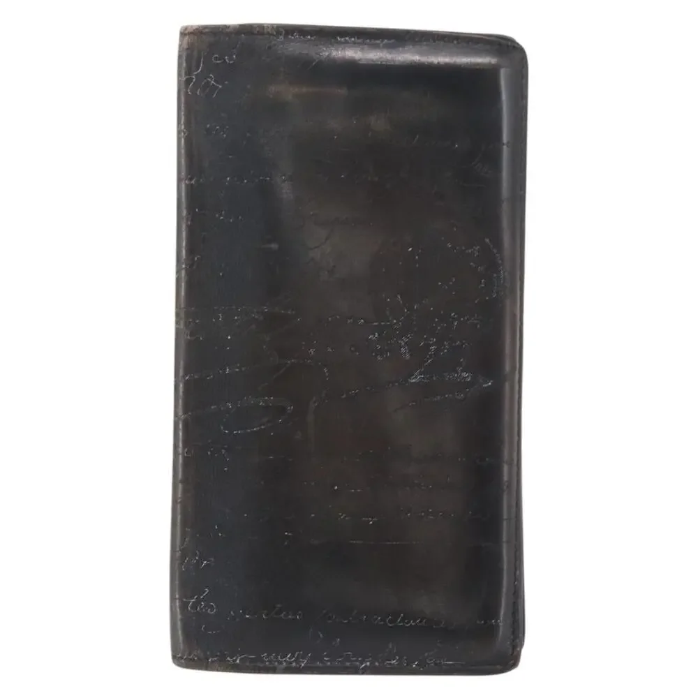 Berluti Leather Long Wallet Dark Brown